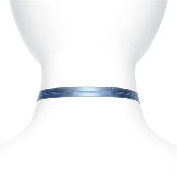 Sparno yuk tak Ex-Factory Kaina Pardavimo Paprastu būdu Blue Ribbon Choker Sidabro Karoliai Moterų Žavesio Papuošalai Collier Femme