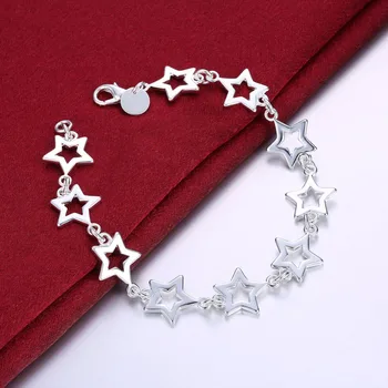 2016 m. moterų mados juvelyriniai sidabro žvaigždės žavesio apyrankę 8 colių Saldus ir elegantiškas stilius gražus gimtadienio dovana karšto prekės H183