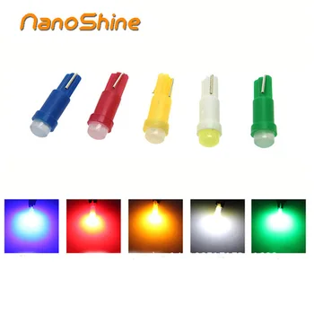 Nanoshine 10 vnt T5 led automobilio prietaisų skydelio šviesos priemone, automobilių durų Pleišto Gabarito lempa lempa 12V cob smd Automobilių Stilius