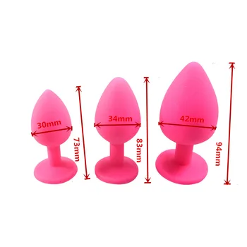 Didelis vidutinis mažas dydis,3pcs kaip 1set silikono analinis kaištis butt plug brangakmenis įterpti gėjų sekso žaislai