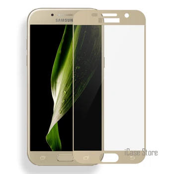 Spalvos Grūdintas Stiklas 9H Screen Protector, Plėvelės Samsung Galaxy A320 A520 A720 A3 A5 A7 2017 Visiškai Padengti Apsaugine Plėvele