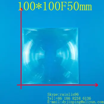 100*100MM Aikštėje Fresnel Objektyvo Židinio nuotolis 50mm,Koncentruotos stiprinimo,Optinis pralaidumas 90%,didinimo 4-5 kartus