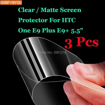 3 Vnt./Daug Naujų HD Išvalyti / Anti-Glare Matinis Priekiniai Touch Screen Protector, Plėvelės, Apsauga Odos HTC One E9 Plius E9+ 5.5
