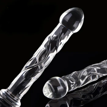 Stiklo Dildo Analinis BUtt Plug Sex Adult G-Taško Stimuliacija Klitorio Massager Stick Moterų, Vyrų Masturbacija Žaislas