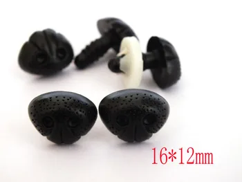 50pcs 16*12mm Juodo Plastiko Šuns Nosies Iškamšos Nosis Amigurumi Saugos Nosis Šuns Nosies Nėrimo lėle.