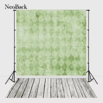 NeoBack Vinilo Žalia išblėso sienos modelius sluoksnių, naujas gimęs kūdikis vaikai sienos medienos Išspausdinta Studija Nuotrauka Backdrops P0629