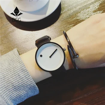 2017 Minimalistinio stiliaus kūrybos laikrodžius BGG black & white naujo dizaino Taškas ir Linija, paprastas, stilingas kvarcinis mados laikrodžiai dovanų