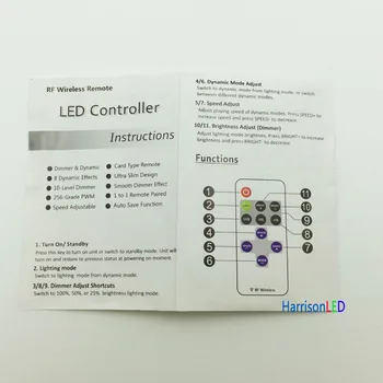 50x akumuliatoriumi RF wireless Mini LED valdiklis nuotolinio dimeris viena spalva 3538 5050 5630 varinės vielos juostelės žibintai