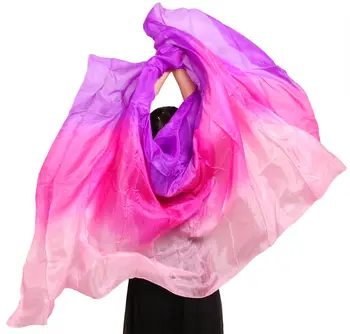 Dizainas, nekilnojamojo šilko pilvo šokių šydas, pigūs šokių vualiai,tari perut kostum šydas, didmeninė 250 270*114cm Rožinės spalvos+raudona rožė+violetinė