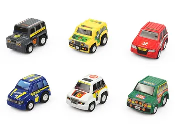 6pcs/daug Spalvotų Plastikinių Animacinių filmų Mini Traukti Atgal Berniukas Automobilio Modelį Žaislų Rinkinys Švietimo Žaislas Vaikams