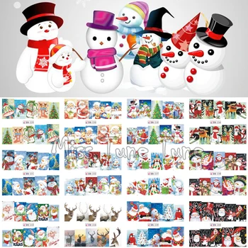 12 Kalėdų Stilių Didelių Nagų Dailės Vandens Perdavimo Nagų Lipdukai, Decal Santa Sąlyga Sniego Šventąją Naktį Šventė KALĖDOS