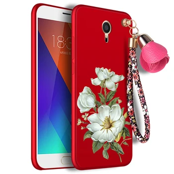 Už meizu m2 mini atveju silicio modelius apsaugos mobiliojo telefono krepšys meizu m2 mini padengti meizu m2 atveju TPU Minkštas 3D Gėlė