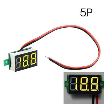 1 VNT Naujų 30X10mm 2-Line Mini Digital Voltmeter Geltona LED Panel Įtampos Metrų 3 - Skaitmeninis Ekranas Įtampos Voltmeter VE798 P