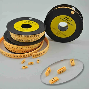 500pcs/roll A-Z-H-N HIJKLMN arabiškais Skaitmenimis EB-J 4-6mm Lankstus PVC Spausdinti Mova Vamzdžio Butas Etiketės Viela Žymeklis