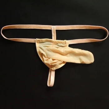 Vyrai Vyrai šilko seksualus permatomas maišelis dirželius g-strings varpos makščių apatinės kelnaitės gėjų apatiniai jockstrpas erotinis apatinis trikotažas