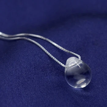 MIESTILO White Crystal Undinė s Ašarų Lašas 925-sterlingas sidabro Grandinės Pareiškimą Karoliai | Natūralaus Akmens Sterlingų-Sidabro Papuošalai
