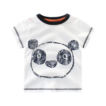 Karšto Animacinių filmų Mažai Vaikų marškinėliai, iki 2017 m. Vasaros Kūdikių Panda Modelio Drabužių Vaikams, trumparankoviai Marškinėliai Medvilnės Berniukai & Mergina Viršūnės