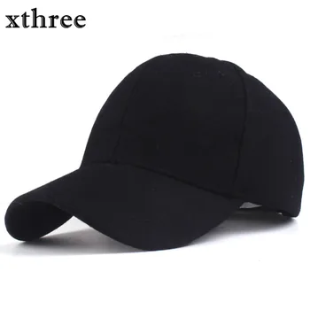 Xthree kietų vyrų vilnos beisbolo kepurė žieminė kepurė šilta kaulų snapback skrybėlę gorras įrengtas, skrybėlės moterims