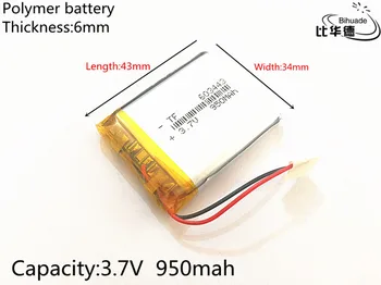 4pcs/daug 3.7 V, 950mAh 603443 Ličio Polimero Li-Po, li jonų Baterija Litro energijos baterijos