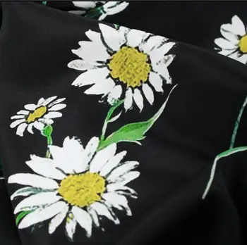 2017 karšto pardavimo Paryžiaus stiliaus Daisy sunkiųjų mados spausdinti sunkiųjų krepo suknelė 