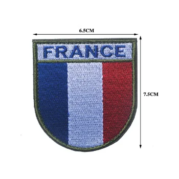 3D Siuvinėjimo pleistrai Kilpa Ir Kablys peltate Prancūzijos Vėliava vėliavos pleistras ir prancūzijos vėliava pleistrai raištį ženkliukai