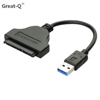 Didysis Q USB 3.0 Prie SATA 22 Pin 2.5 Colių Kietojo Disko Tvarkyklė SSD Adapterio Kabelį Konverteris Didmeninė chipest ASM1053