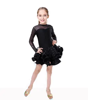 2016 Lotynų Mergaičių Šokių Suknelė Mergaitėms Dancewear Samba Pramoginių Šokių, Baleto Spektaklis Suknelės Vaikams Kostiumas Vestido Leopardas