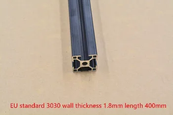 Juoda 3030 aliuminio štampavimo profilis europos standartinis ilgis 400mm sienelių storis 1,8 mm aliuminio profilio workbench 1pcs
