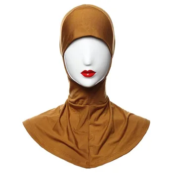 Naujas Musulmonų Paprasto Elastingumą Medvilnės Hijab Skrybėlę Ant Kaklo Dangtelis Islamo Hijab Musulmonų Mados