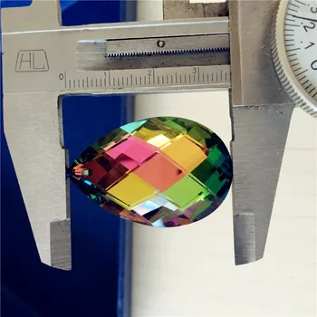 10pc 38mm K9 skaidraus Stiklo Kristalų Liustra Kristalų Karolius, Migdolų Formos Rainbow Crystal Prizmės Lašai Šviestuvai Dalys