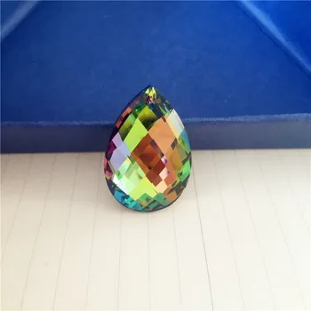 10pc 38mm K9 skaidraus Stiklo Kristalų Liustra Kristalų Karolius, Migdolų Formos Rainbow Crystal Prizmės Lašai Šviestuvai Dalys