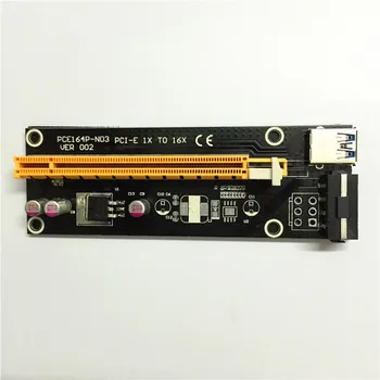 Stove PCI-E x1 pcie 1x pci express x1616x Kasybos Mašinos Patobulintas Extender Riser card Adapteris su USB 3.0 & SATA Maitinimo Kabelis