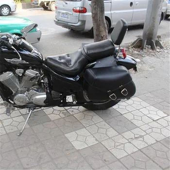 1 pora black PU Odos dalis motoroleris priemonė, krepšiai, motociklų bagažo moto saddlebag už Harley Davidson kniedės motociklo Balno Krepšiai