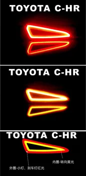 EOsuns LED tailwarning šviesos + stabdžių žibintas + posūkio signalo galinis bamperis šviesos vairavimo atšvaitas Toyota chr C-HR