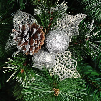 5vnt Nauji Metai Šalies Ornamentu Kalėdos Kalėdų Lapai Tuščiaviduriai Žiedai Kedro Riešutų Kalėdų Pušų Spyglių Mišrios Lapai Medžio Apdaila