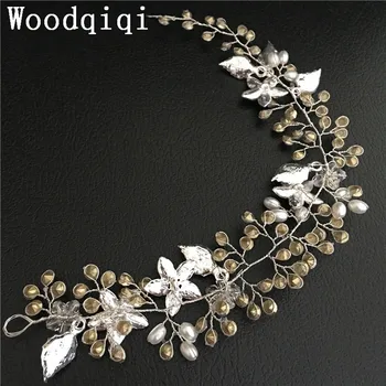 Woodqiqi sobretudo feminino vestuvių-plaukų aksesuarus-nuotakos vestuvių lankelis coroas para noiva diadema pelo mujer nuotakos naujas