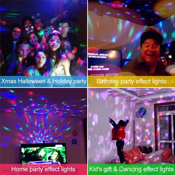 ZjRight IR Nuotolinio LED Kristalų Sukasi Kamuolys Scenos Šviesos Vaikai KTV gimtadienio dovana dj Atostogų muzika Kalėdų vakarėlį kompiuteris šviesos