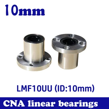 Nemokamas Pristatymas 10vnt/daug LMF10UU 10mm flanšas tiesinį rutulinį guolį už 10mm linijinis veleno CNC
