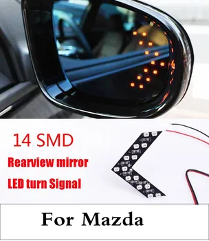 14SMD LED Rodyklių Skydelis Automobilio Galinio vaizdo Veidrodėlis Indikatoriaus Lemputė Mazda Demio Laputa MX-5 Tęsti Levante Spiano Duoklė Verisa