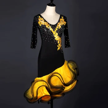 Lotynų šokių suknelė pakraštyje moterų lotynų šokių suknelė drabužius Dancewear lotynų salsa dres rumba lotynų šokių kostiumus moterims