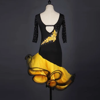 Lotynų šokių suknelė pakraštyje moterų lotynų šokių suknelė drabužius Dancewear lotynų salsa dres rumba lotynų šokių kostiumus moterims