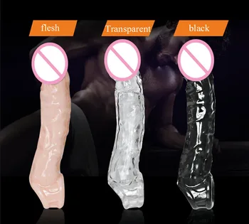 Kietojo silikono varpos rankovė penis extender daugkartinio naudojimo prezervatyvą nedelsiant varpos žiedai plėtros gaidys rankovės sekso produktai vyrams
