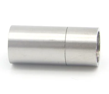 2mm-8mm Skyle 7 Dydis lygus Ir Matinis Paviršius Cilindrinis Nerūdijančio Plieno Magnetinis Sąsagos Odos Apyrankės BXGC-063