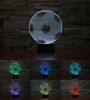 Aplinkos Lempos Kūrybos Vizualinis 3D Futbolo naktinė lempa Akrilo Spalvinga Gradientas Futbolo Baldai stalinės lempos