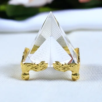 4CM Lazeriu Graviruotas Crystal Piramidės Miniatiūriniai Stiklo Quadrilateral Kūgio Amatų Namų Puošyba, Namų Puošybai Skulptūra Dovanos