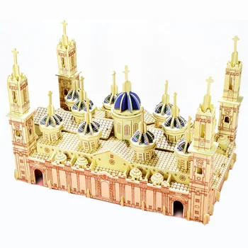 Medinės 3D pastato modelis žaislą dovanų įspūdį rankų darbo surinkti žaidimas woodcraft statybos rinkinys pilar katedros Ispanijoje, Saragosoje 1pc