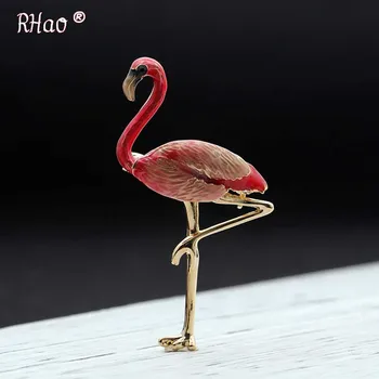 Naujas Dizainas Lydinio violetinė Raudona Mėlyna Emalį Flamingo Paukščių Sagės Moterų, Vyrų Metalo Gyvūnų Sagės, Segtukai, Pokylių Broche Dovana Šalikas
