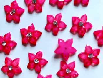 Siūti crystls gėlių formos 15mm flatback rožinės spalvos cirkonio 2 skyles mėlyna deimantas, perlas akmens suknelė 60PCS