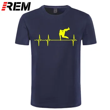 REM Parkour Freerunning Širdies Marškinėliai Juokinga Parkour Runner T-Shirt Vasaros Stilius Vyrams, Prekės ženklas Atspausdintas Medvilnės marškinėliai
