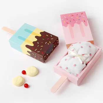 5vnt Pink Ice Cream Forma Mielas Dovanų Dėžutėje Popsicle Saldainiai Lankstymo Popieriaus Langelį, Animacinių filmų Stalčių Dovanų Dėžutės Vaikams, Kūdikių Dušas Gimtadienis